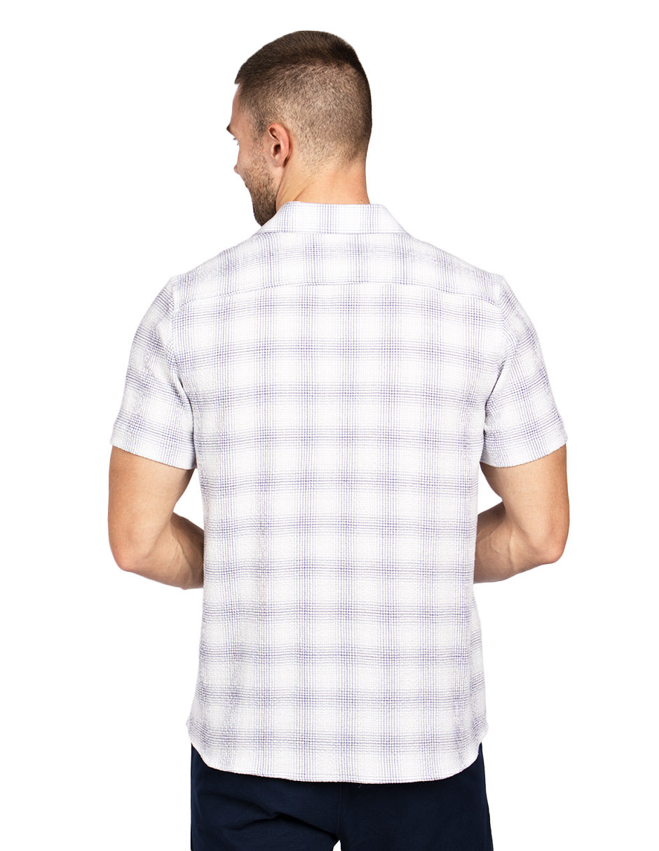 Camisas Para Hombre Dobbie Con Textura B51356 Marino