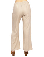Pantalones Para Mujer Tipo Lino Wide Leg W51116 Arena