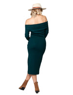 Vestidos Para Mujer Largo Off Shoulders Con Abertura S43132 Petroleo