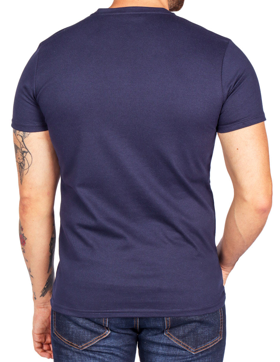 Playeras Para Hombre Slim Fit Microcostura A51301 Marino