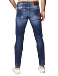Jeans Para Hombre Bobois Moda Casuales Pantalones De Mezclilla Deslavados Slim Fit J41105 Azul
