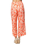 Pantalones Para Mujer Bobois Moda Casuales Corto De Tiro Alto Con Estampado Pezlis W41113 Naranja