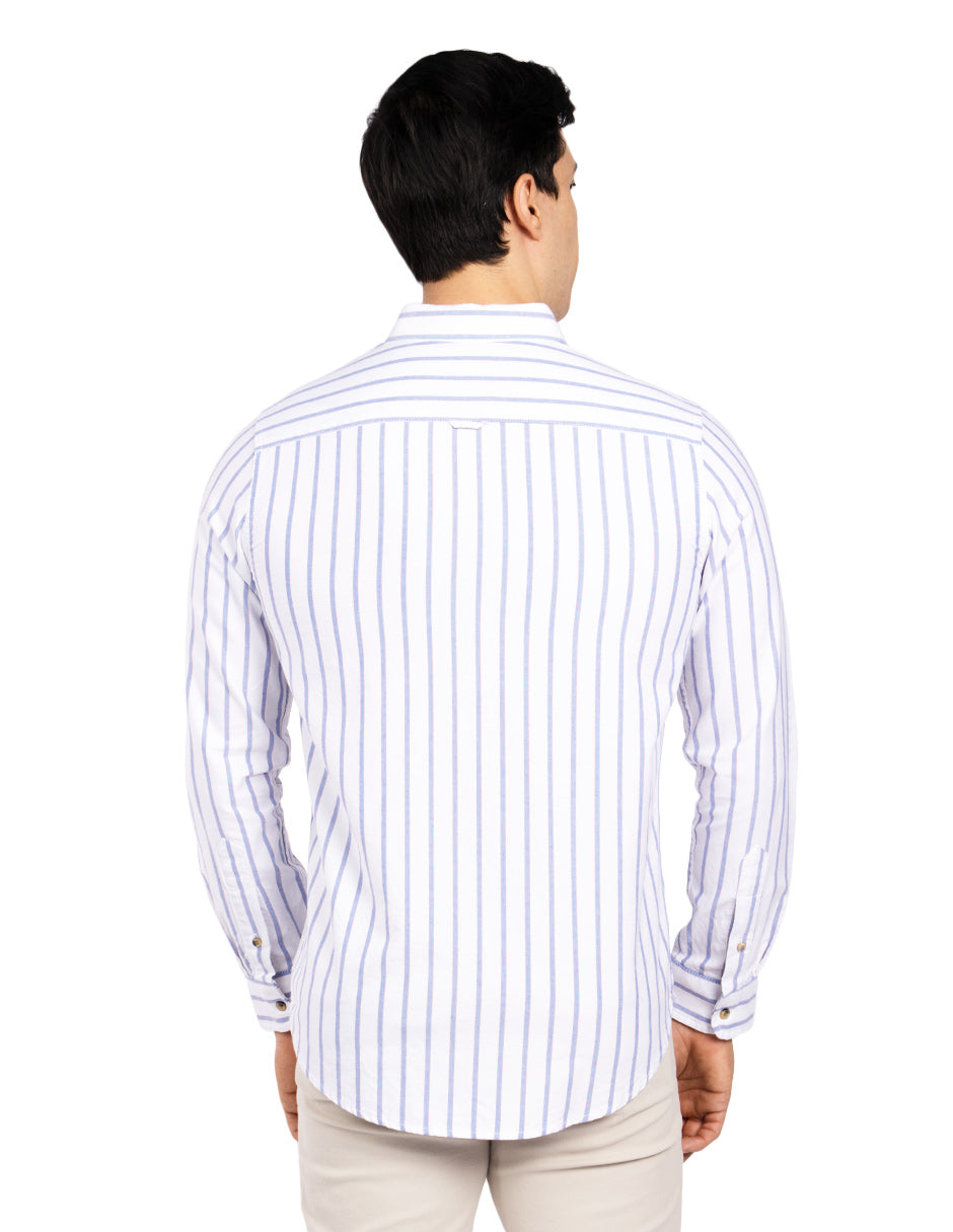 Camisas Para Hombre Regular Fit Oxford B51114 Blanco