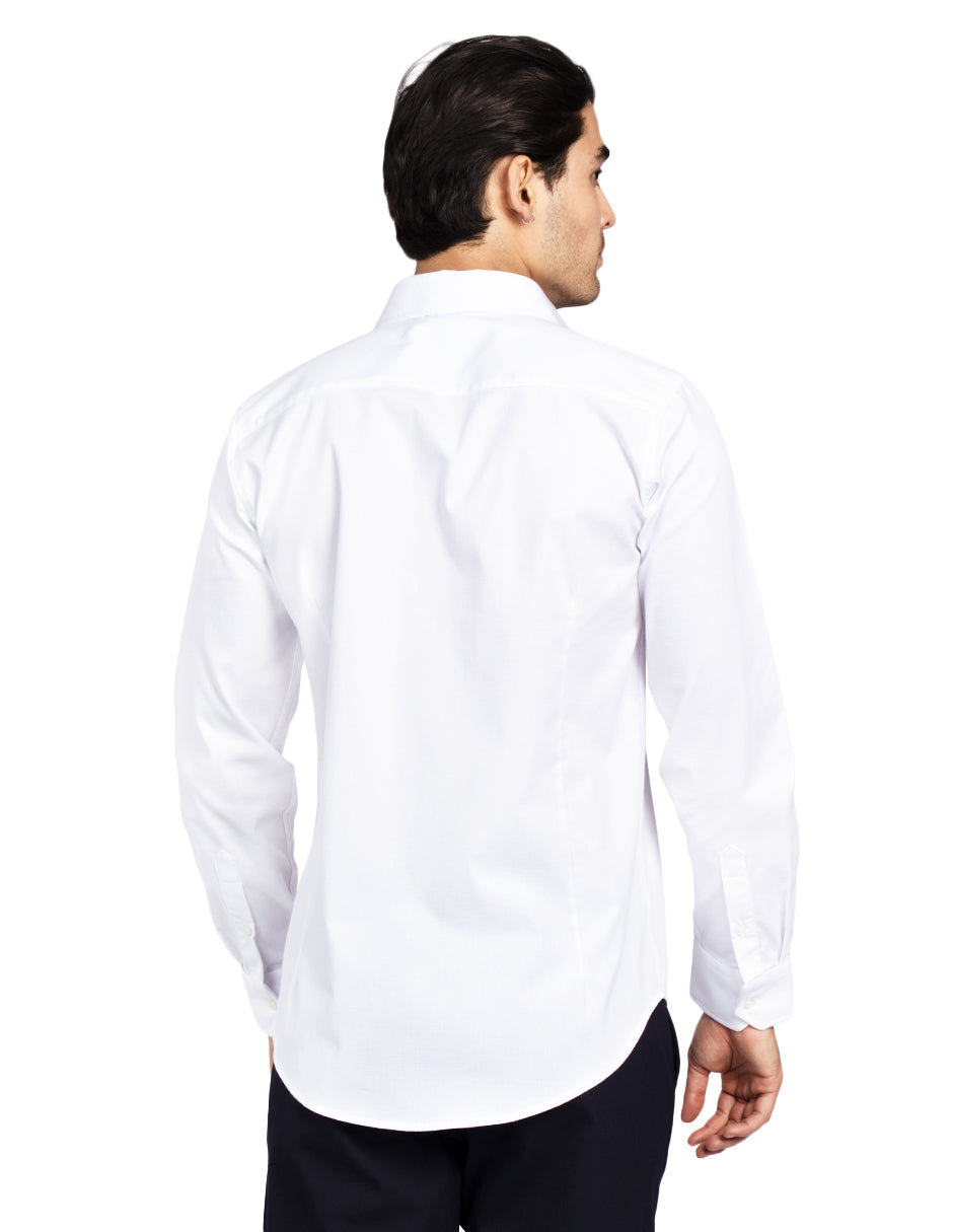 Camisas Para Hombre Regular Fit Stretch B51301 Blanco