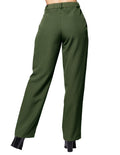 Pantalones Para Mujer Liso Basico Con Pinzas W43109 Olivo