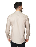 Camisas Para Hombre Manga Larga Con Textura B45200 Beige