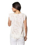 Blusas Para Mujer Bobois Moda Casuales Camisera Con Olanes Cuello V Con Estampado N41142 Unico