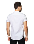 Camisas Para Hombre Bobois Moda Casuales Lisa De Manga Corta Cuello Italiano Slim Fit BPOPMC Blanco