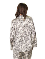 Blusas Para Mujer Satinada Manga Larga Estampado Paisley N43107 Unico
