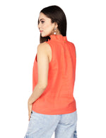 Blusas Para Mujer Tipo Lino Sin Mangas N51150 Coral