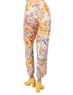 Pantalones Para Mujer Comodo De Tiro Alto Con Estampado Paisley W41114 Unico