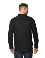 Camisas Para Hombre Manga Larga Con Textura B45200 Negro