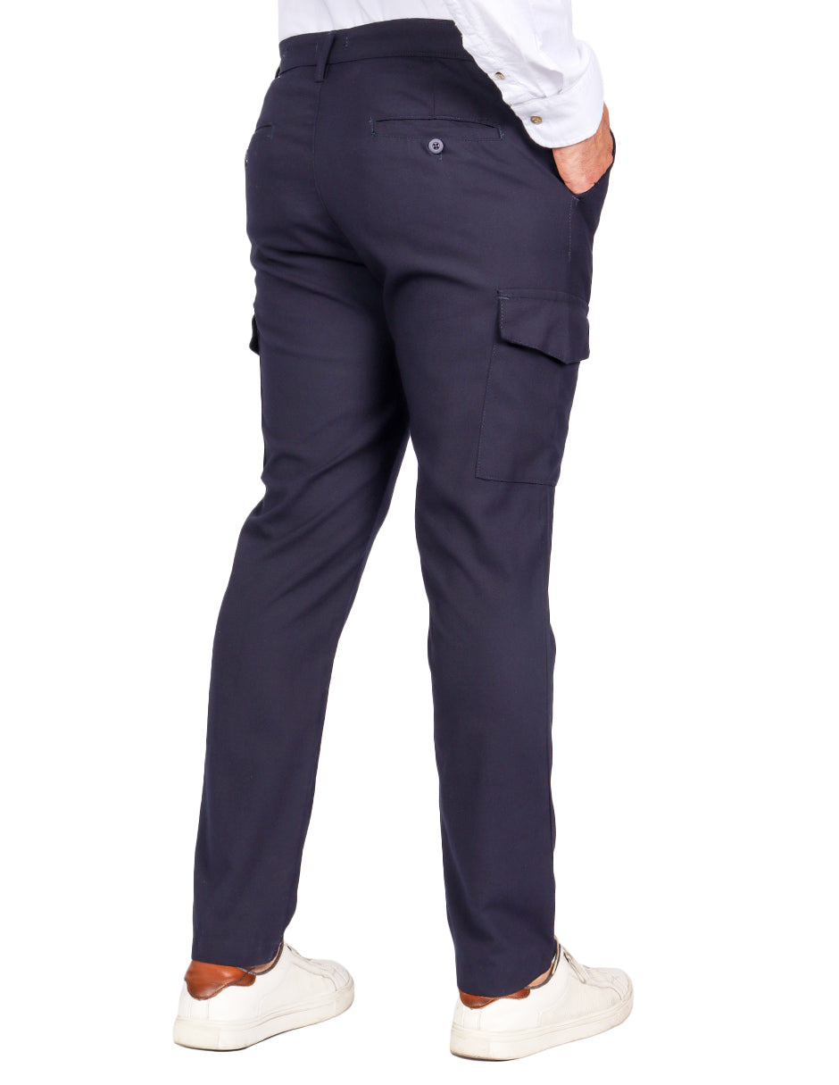 Pantalones Para Hombre Cargo Stretch G45302 Marino