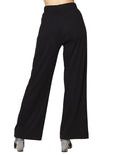 Pantalones Para Mujer Acampanados Comodos Con Resorte W43125 Negro