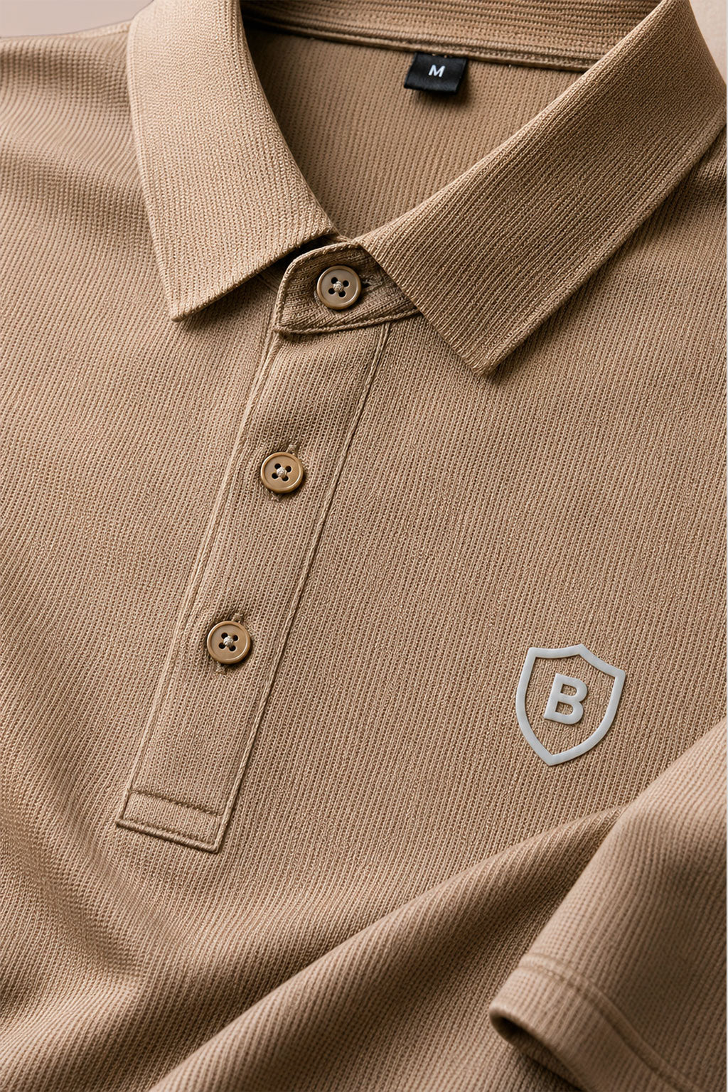 Playeras Polo Para Hombre Spandex Con Textura A55402 Camel