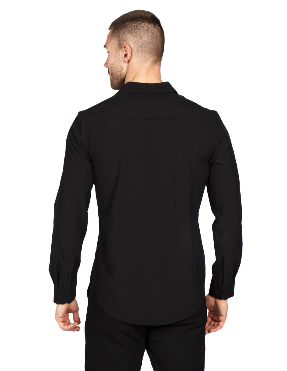 Camisas Para Hombre Regular Fit Sin Arrugas BPOP4W Negro