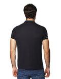 Playeras Polo Para Hombre De Manga Corta Con Detalle En Mangas A41412 Negro