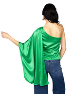 Blusas Para Mujer Satinada De Un Hombro N51100 Verde