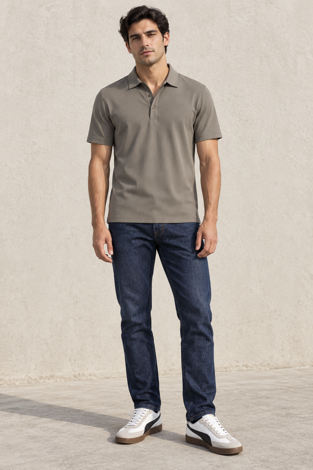 Playera Polo para Hombre Piqué Super Stretch Transpirable A61411 Gris