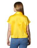 Blusas Para Mujer Bobois Moda Casuales Camisera Lisa Satinada De Manga Corta N41109 Amarillo