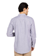 Camisas Para Hombre Manga Larga Rayas B45211 Marino