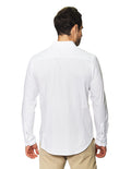 Camisas Para Hombre Manga Larga Micro Rayas B45308 Blanco