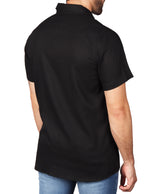 Camisas Para Hombre Estilo Lino Liso B51372 Negro