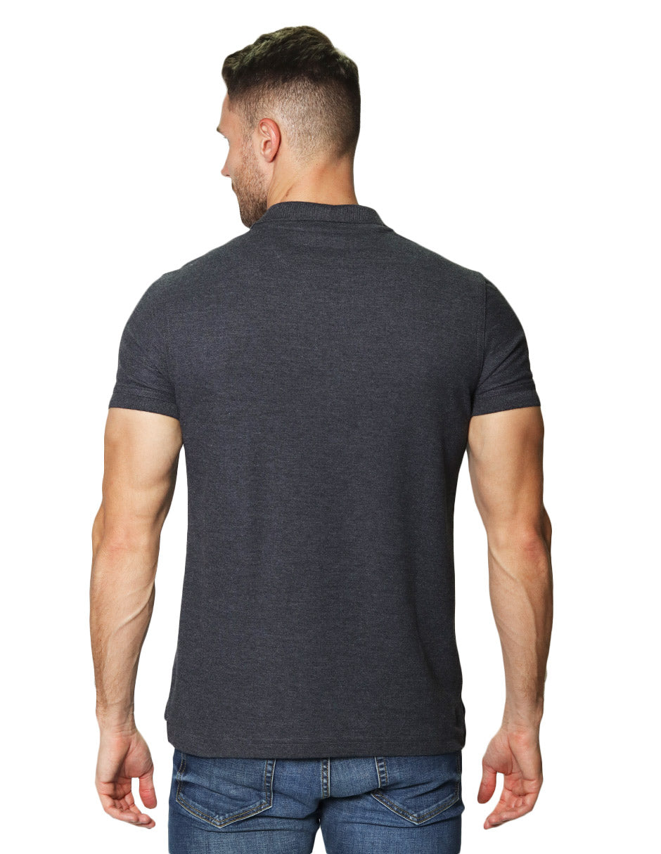 Playeras Polo Para Hombre De Manga Corta Lisa Basica Con Logo Bordado Slim Fit APOLOB Oxford