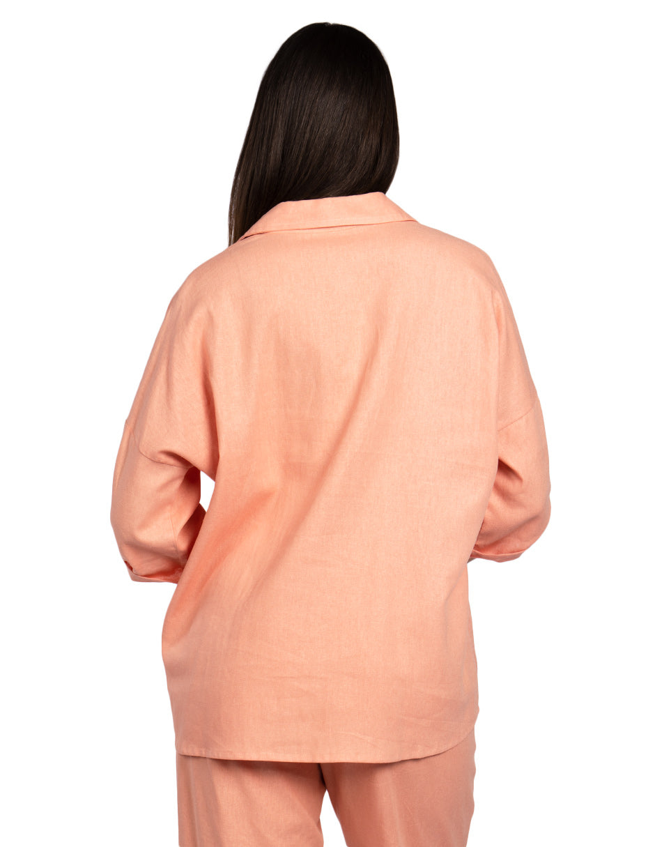 Blusas Para Mujer Camisera Oversize Lisa N51142 Blush