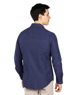 Camisas Para Hombre Slim Fit Microcuadros B51312 Marino