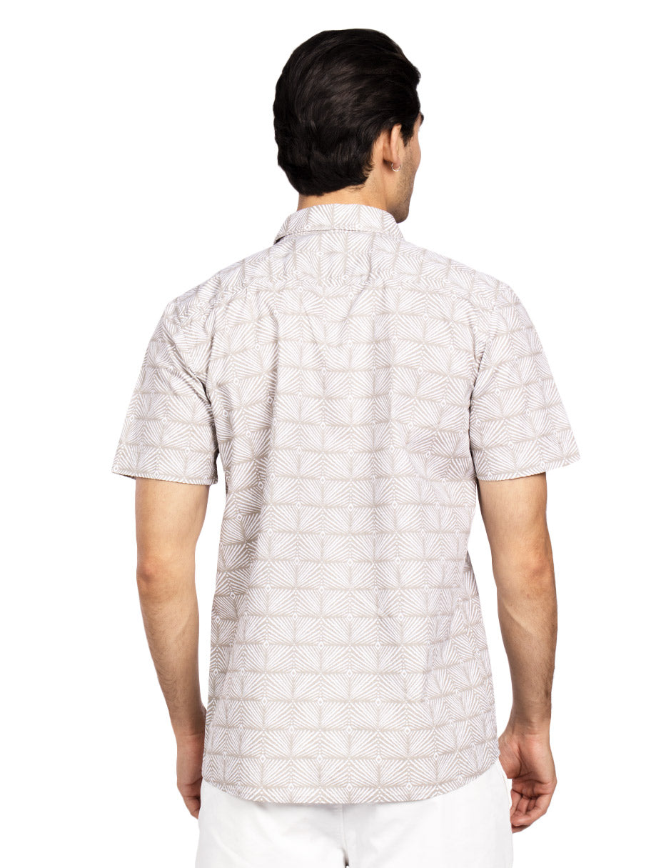 Camisas Para Hombre Estilo Lino B51366 Kaki