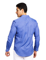 Camisas Para Hombre Slim Fit Microestampado B51314 Azul