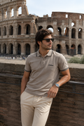 Playeras Polo Para Hombre Básica con Rayas APOLRS Kaki