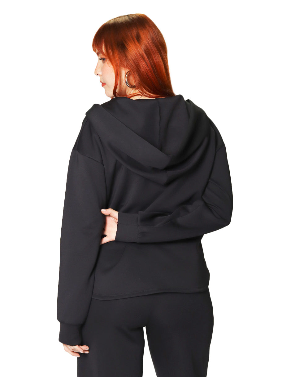 Blusas Para Mujer Manga Larga Con Gorro N43143 Negro