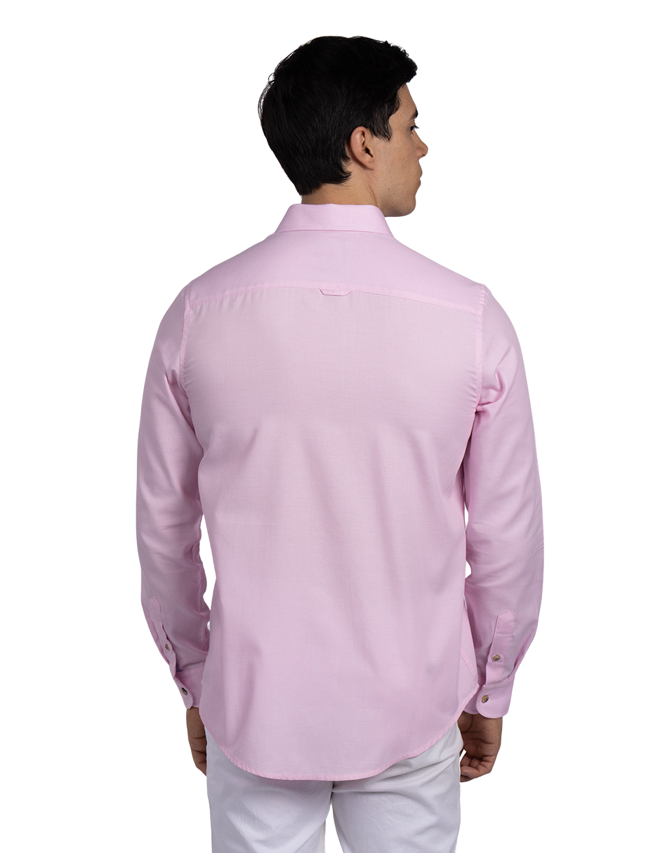 Camisas Para Hombre Manga Larga Essential B51101 Rosa