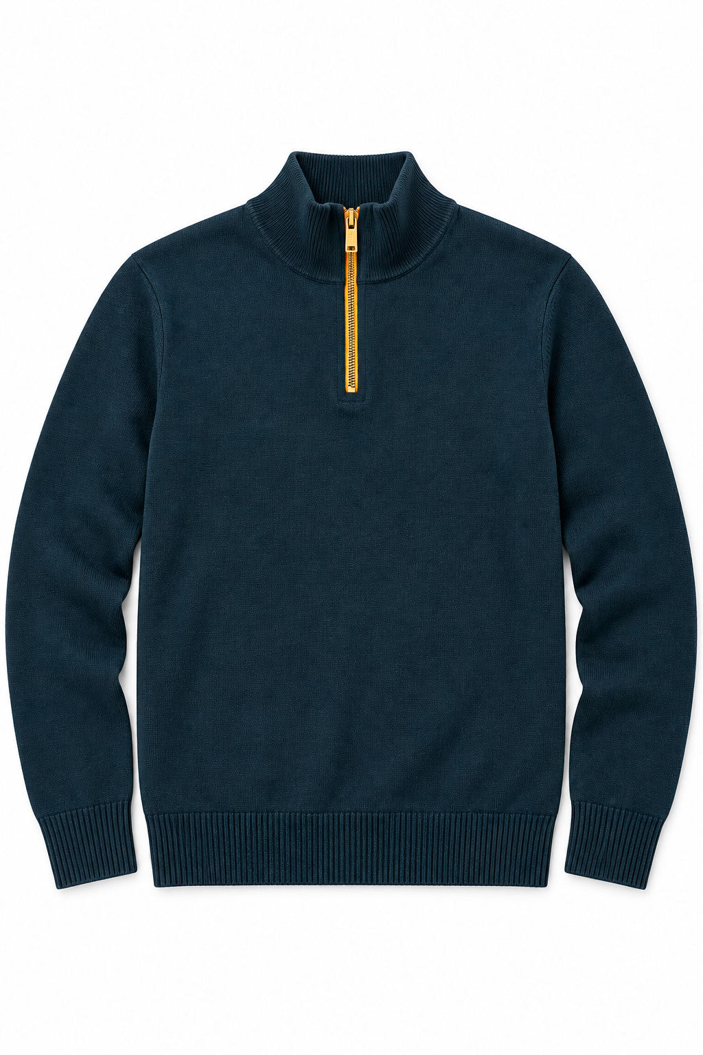 Suéteres Para Hombre Cuello Alto y Cremallera De Punto Fino E65302 Marino