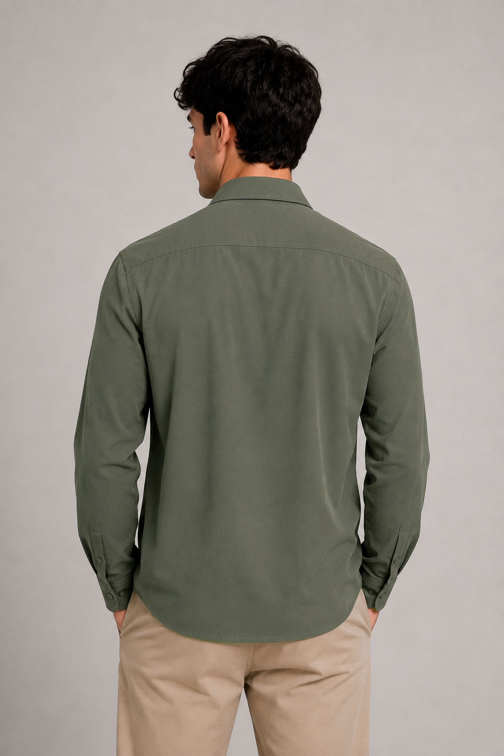 Camisas Para Hombre Super Stretch Non Iron B55410 Olivo