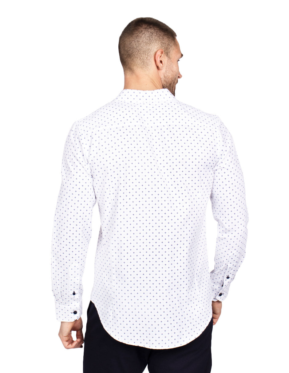 Camisas Para Hombre Slim Fit Microestampado B51314 Blanco