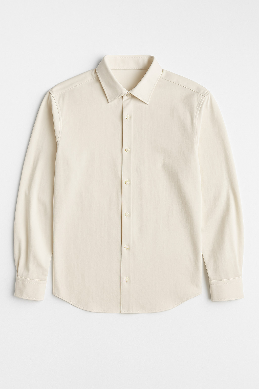 Camisas Para Hombre Formal Básica Lisa Libre de Arrugas B55406 Hueso
