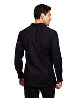 Camisas Para Hombre Manga Larga Jacquard Lisa B51331 Negro
