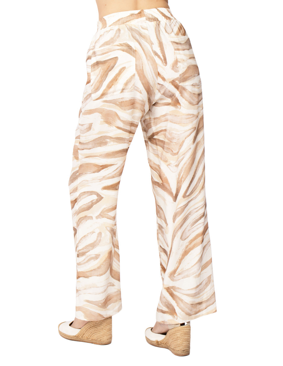 Pantalones Para Mujer Wide Leg Comodos W51120 Hueso