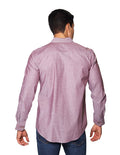 Camisas Para Hombre Bobois Moda Casuales De Manga Larga Con Textura Regular Fit B35221 Vino