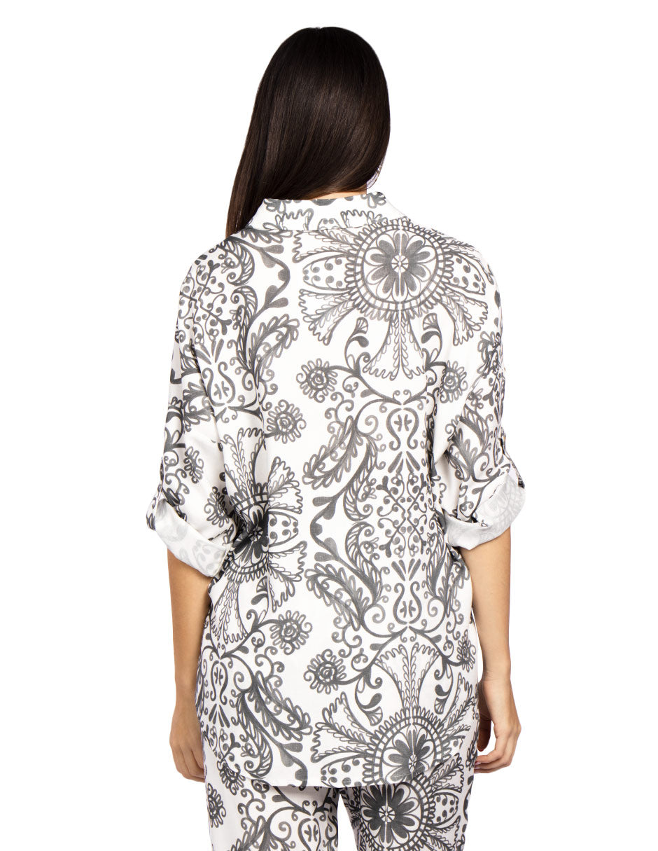 Blusas Para Mujer Camisera Con Jareta N51126 Unico