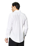 Camisas Para Hombre Manga Larga Jackard B45321 Blanco