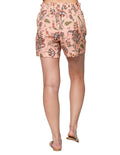 Shorts Para Mujer Bobois Moda Casuales Tiro Alto Estampado Flora Playa Y31104 Salmon