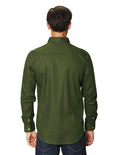 Camisas Para Hombre Manga Larga Con Textura B45200 Militar