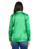 Blusas Para Mujer Camisera Satinada N51103 Verde