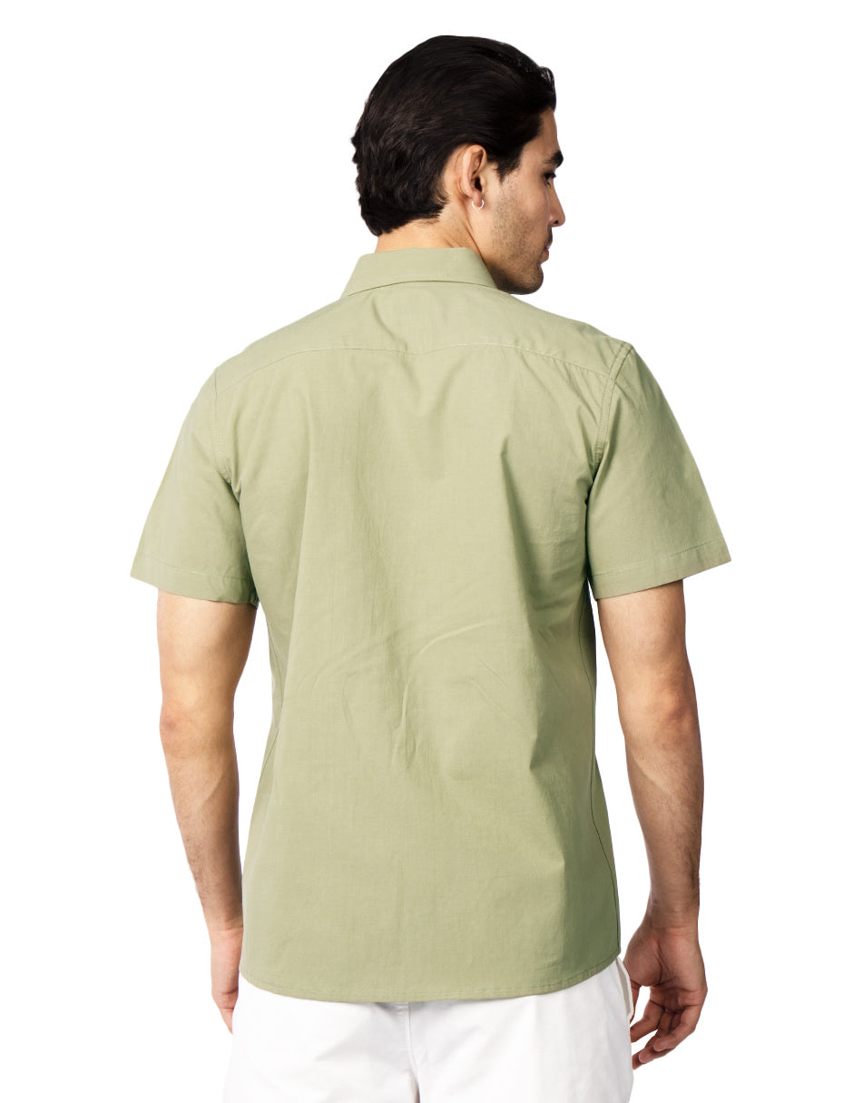 Camisas Para Hombre Regular Fit Recta B51352 Olivo