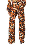 Pantalones Para Mujer Bobois Moda Casuales Estampado Con Bolsillos Amplio Comodo W33110 Café