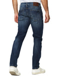 Jeans Para Hombre Mezclilla Deslavados Slim Fit J41105 Azul